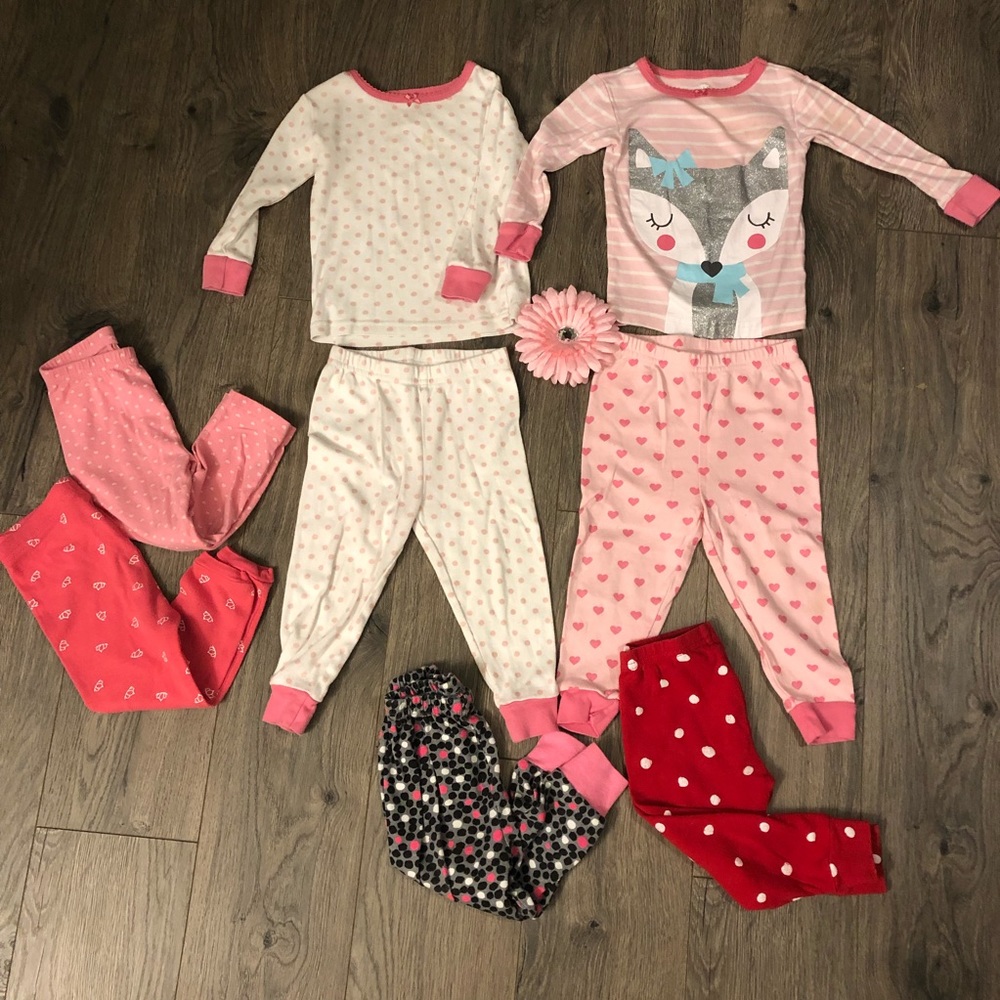 Baby girl pajamas, bundled